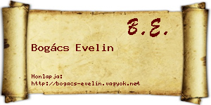 Bogács Evelin névjegykártya