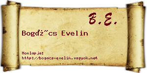 Bogács Evelin névjegykártya